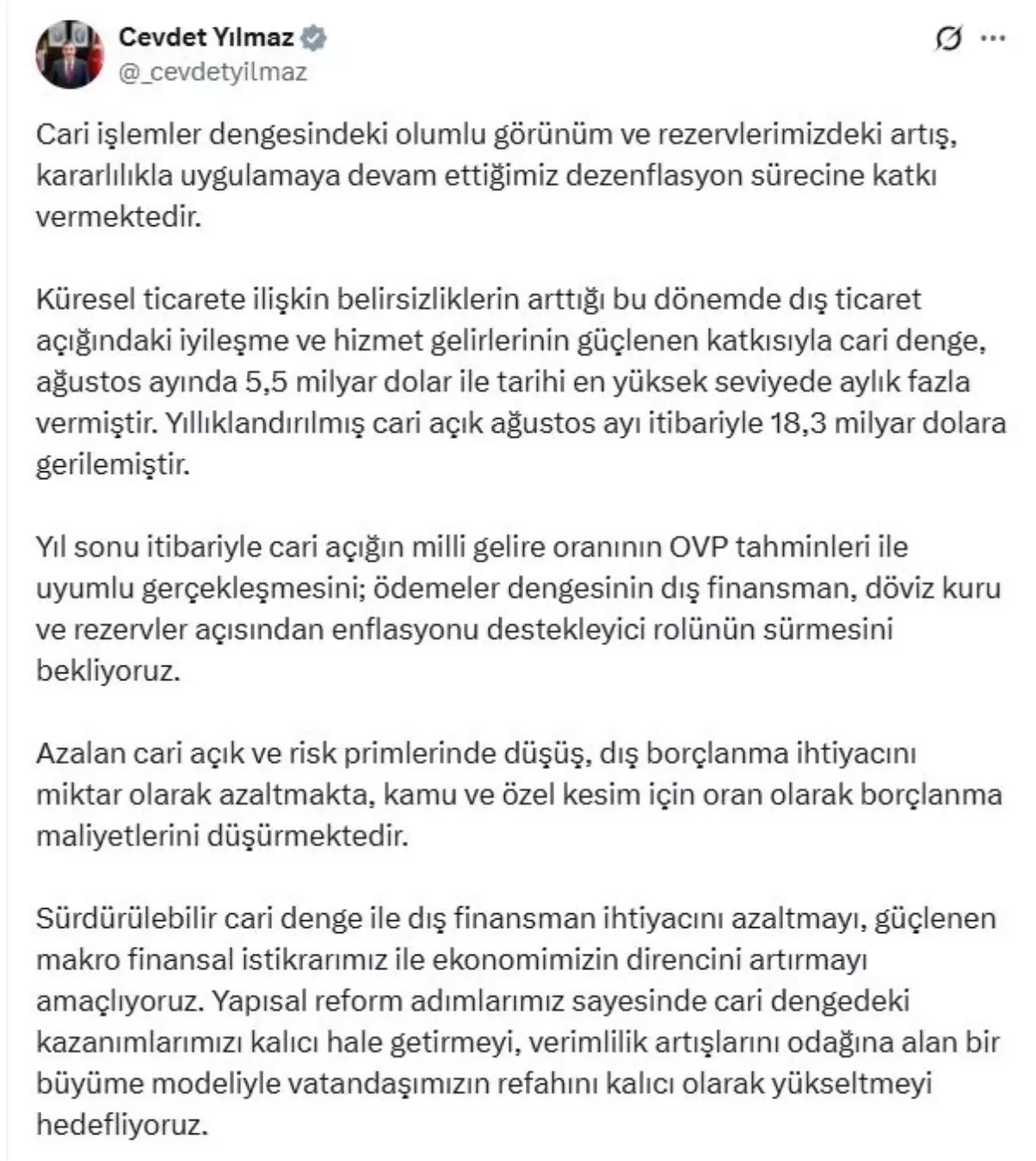 cevdet yilmaz cari islemler dengesindeki olumlu gelismeler surecek vnVkXBOf.jpg